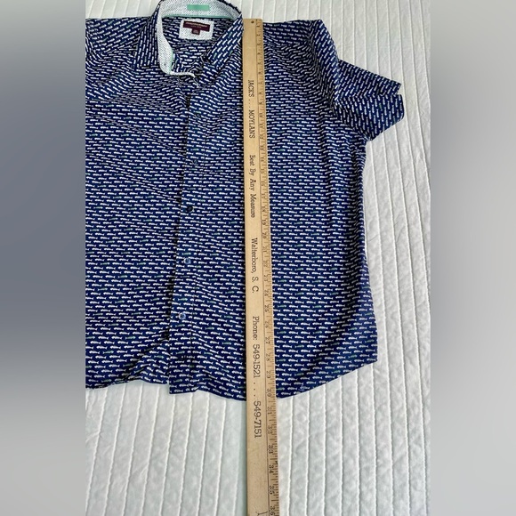 Johnston & Murphy 2 button-down, short sleeve men’s shirt blue & Pink XXL cotton - Picture 3 of 10